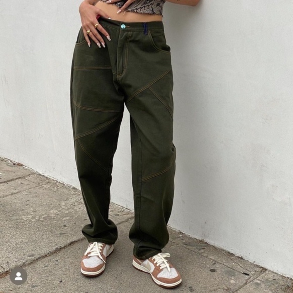 Adrian Cashmere Pants - Green Denim (size small)